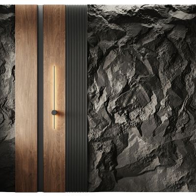现代简约岩石背景墙