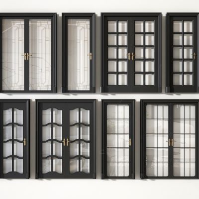 现代玻璃双开门单开门