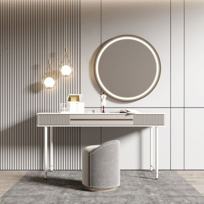 现代奶油风梳妆台