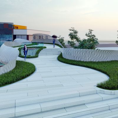 现代异形景观桥