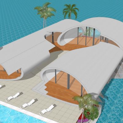 现代异形酒店建筑