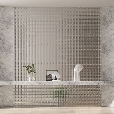 现代玻璃砖玄关隔断