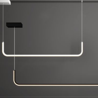 现代极简金属U形吊灯