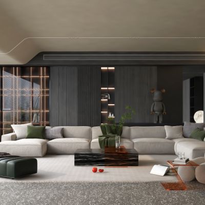 现代风格的客厅