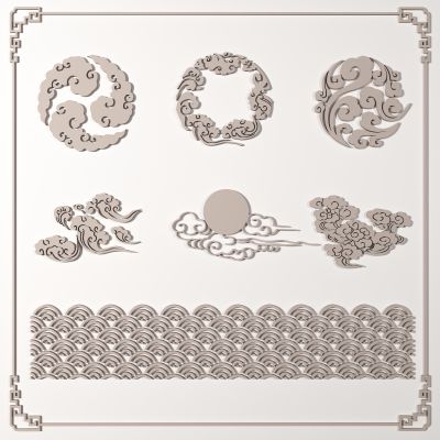 新中式祥云雕花