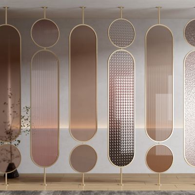 现代轻奢玻璃屏风隔断