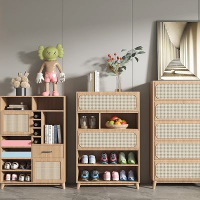 现代入户鞋柜_鞋子_公仔摆件_建筑装饰画