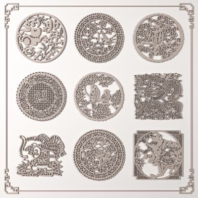 新中式雕花3D模型