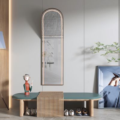 北欧实木换鞋凳