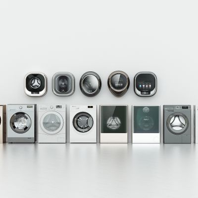 现代洗衣房洗衣机，洗衣机组合，壁挂洗衣机，滚筒洗衣机