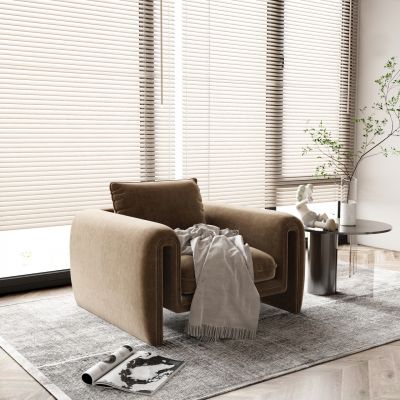 现代单人沙发 茶几 摆件