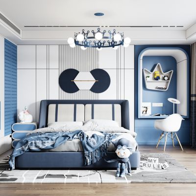现代男孩儿童房
