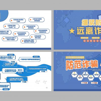现代防诈骗宣传墙 防诈骗文化墙 社区文化墙