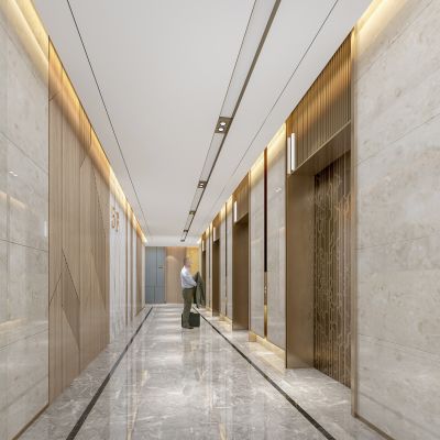 现代电梯厅过道