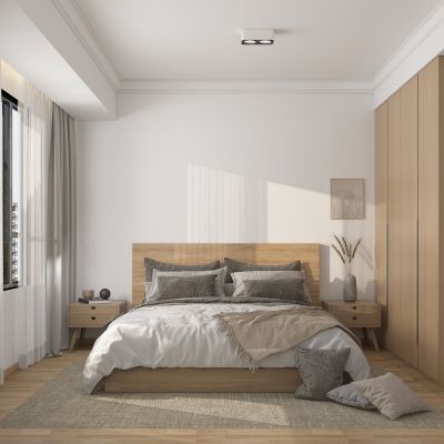 侘寂原木风自然风卧室