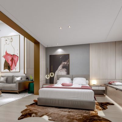 现代小户型公寓客厅卧室
