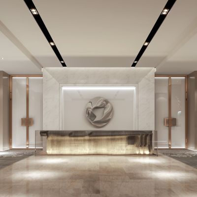 新中式办公接待前台