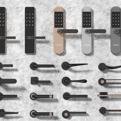 现代门把手密码锁门锁