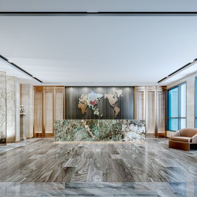 现代办公接待前台3D模型