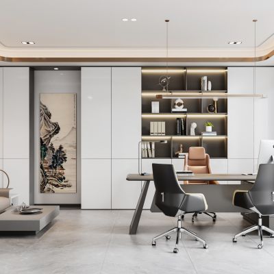 现代办公室  总经理办公室  办公桌椅