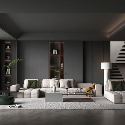 现代风格的客厅