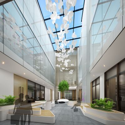 现代办公中庭休息区