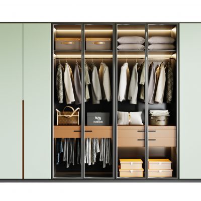 现代衣柜  玻璃衣柜