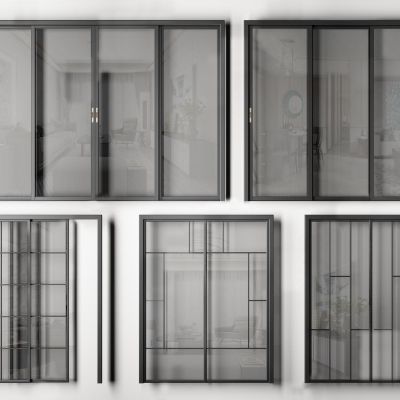 现代玻璃推拉门