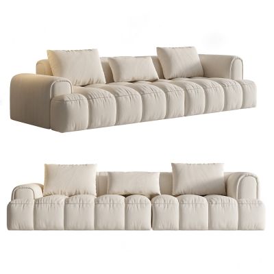 奶油风多人沙发