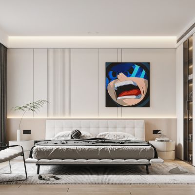 现代牛油风卧室主人房