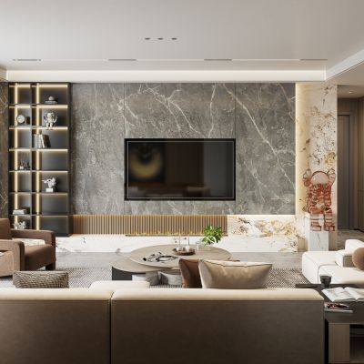 现代轻奢家居客厅