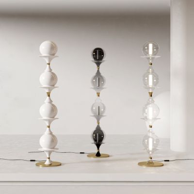 现代金属玻璃落地灯