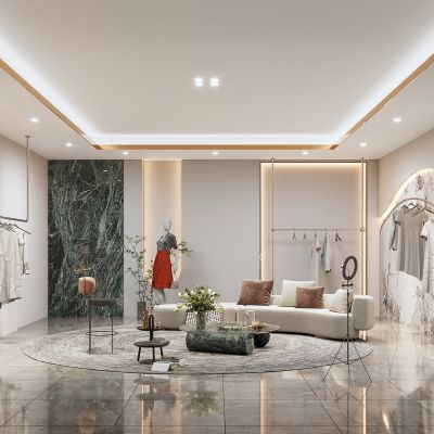 现代服装店直播间