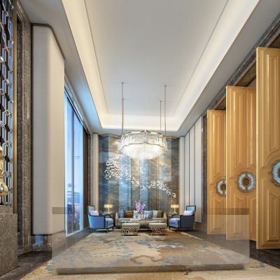 新中式会所接待室