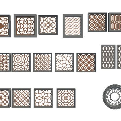 新中式镂空花窗 窗户组合