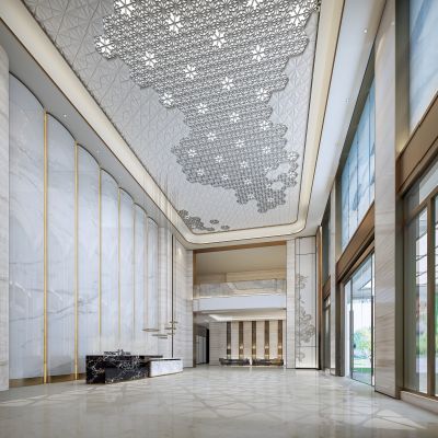 现代办公大堂3D模型