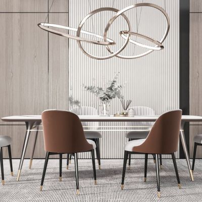 现代家居餐厅 餐桌椅SU模型