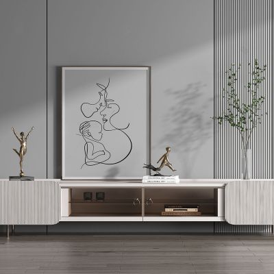 现代电视柜 装饰挂画