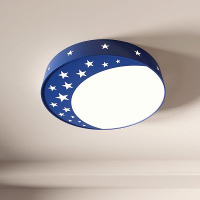 现代儿童吸顶灯 星形图案吸顶灯 男童卧室 女童卧室 圆形 可爱 月牙 儿童卧室 星光吸顶灯