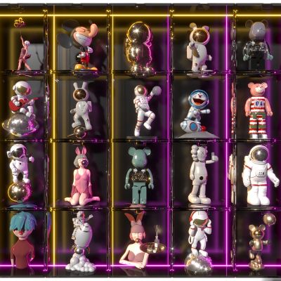 现代潮玩手办摆件