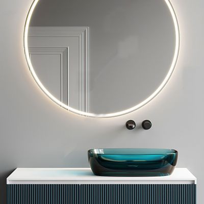 现代洗手台 镜子 水龙头