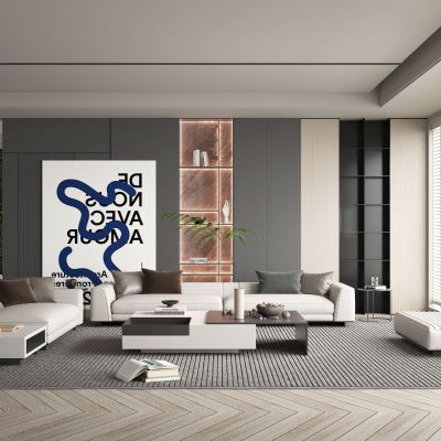 现代风格的客厅