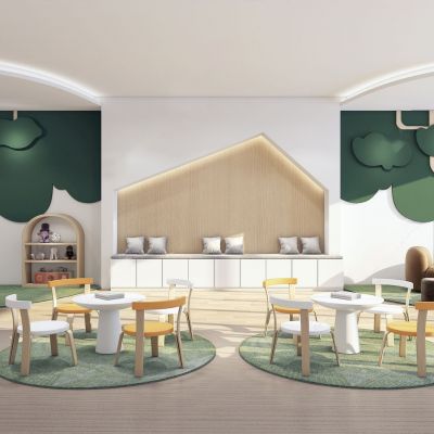 现代儿童娱乐区 幼儿园 儿童阅读室