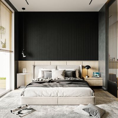 现代原木风卧室