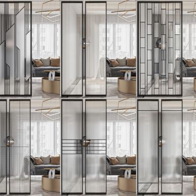 现代玻璃隔断 屏风