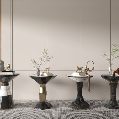 现代边几 角几 组合 饰品摆件 花瓶