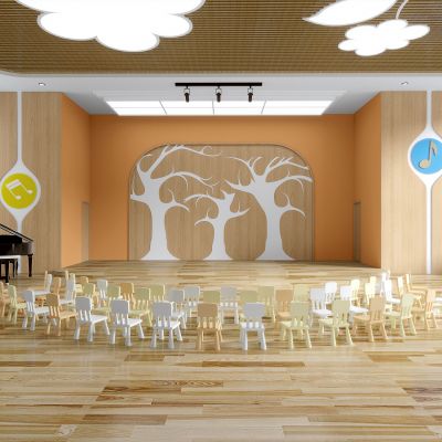 现代幼儿园音体室 活动室 娱乐室3D模型