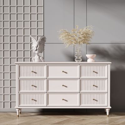 美式白色玄关边柜