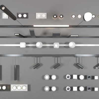 现代轨道灯_射灯_筒灯