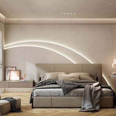 诧寂风圆弧口卧室